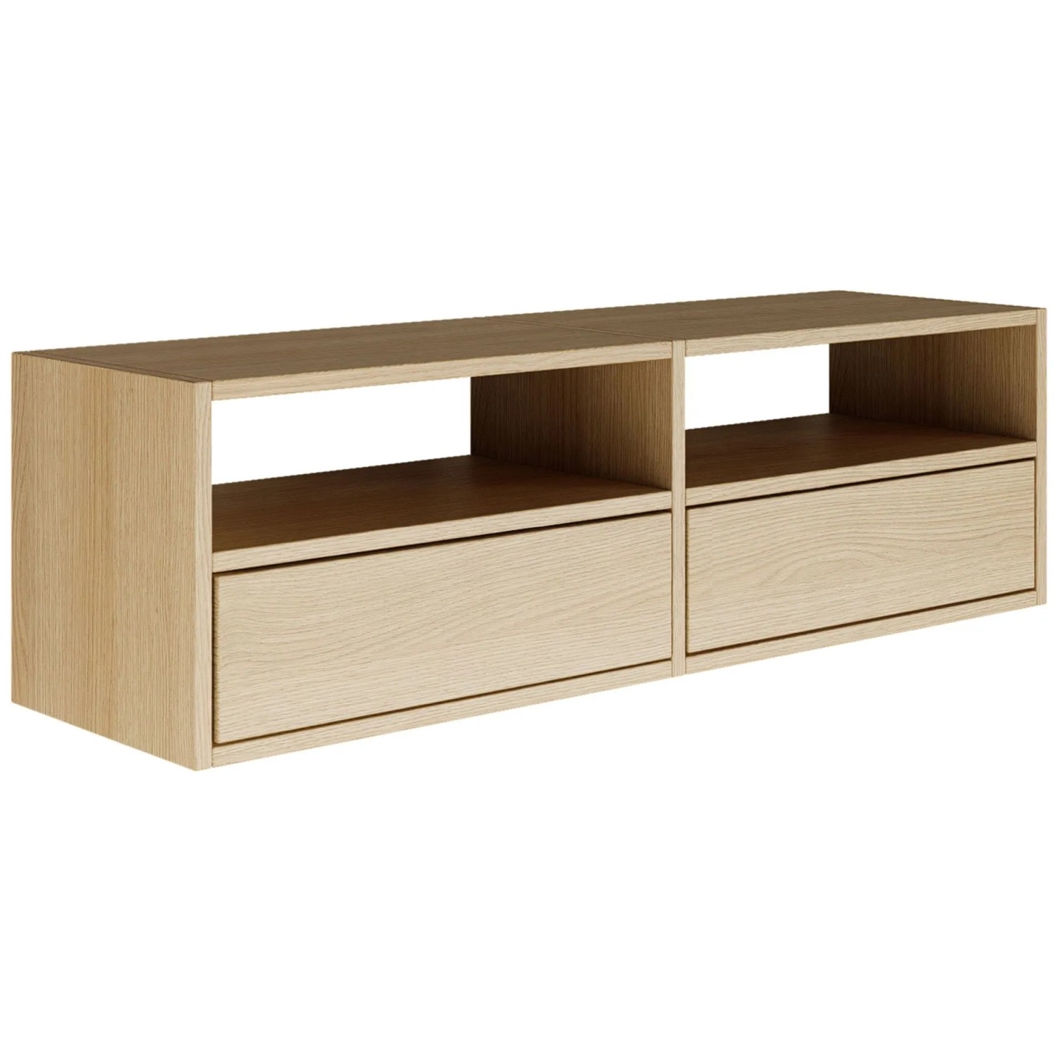 Selsey TV-Hängeboard Framme 100 cm mit Offenen Ablagen Holzoptik Eiche günstig online kaufen