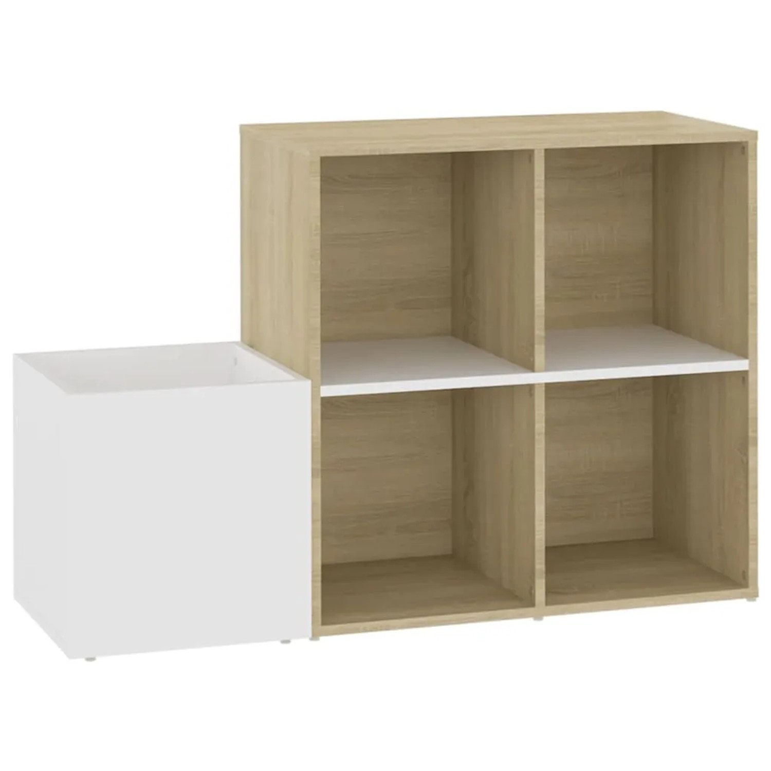 vidaXL Flur-Schuhschrank Weiß Sonoma Eiche 105x35,5x70cm Holzwerkstoff 808256