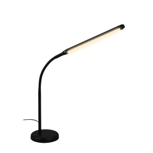 Schwarze, dimmbare Brilo LED-Tischleuchte Pivaz mit Touchfunktion und warmweißem Licht.