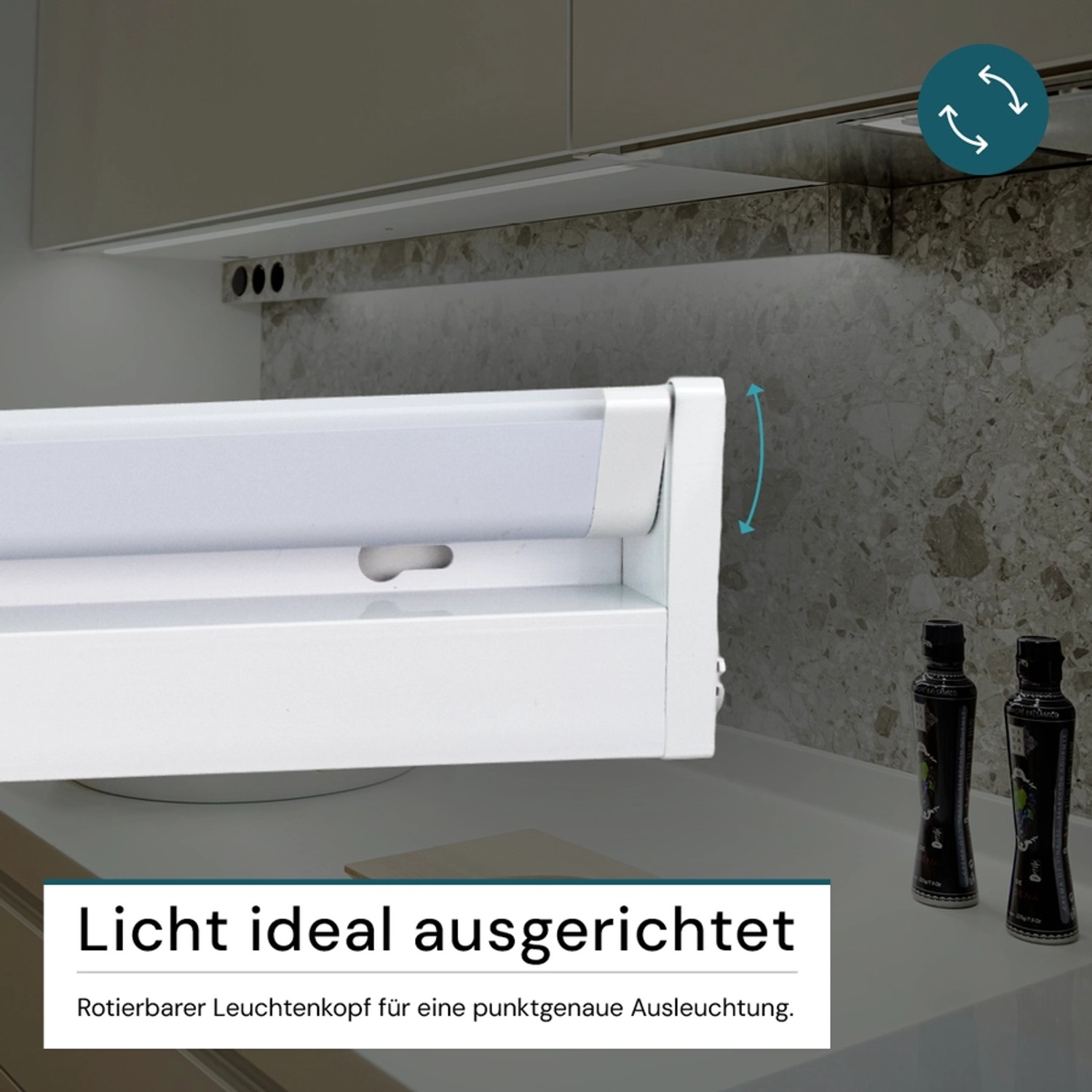 LUXULA LED Unterbauleuchte 30cm CCT Dimmbar Schwenkbare Schrankleuchte Warm- Kaltweiß 3000-6000K Erweiterbar Küchenbeleuchtung 4W Weiß_5