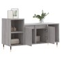 VidaXL TV-Schrank Grau Sonoma, 100x35x55 cm, Holzwerkstoff mit Fächern und Türen.
