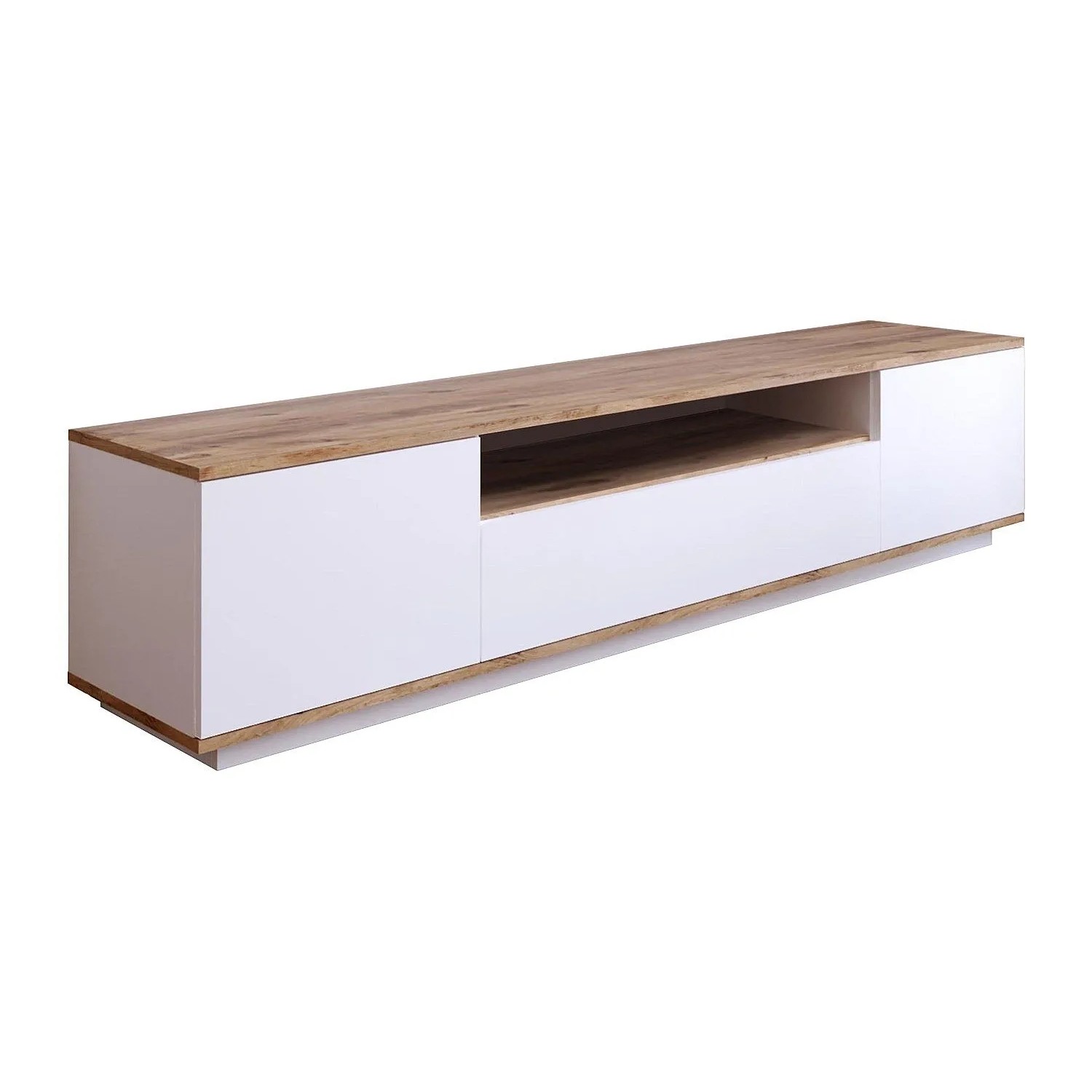 Vente-unique Tv-Board Lotula Naturfarben Hell  Weiß 180 cm