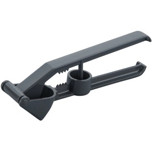 Fackelmann Knoblauchpresse 3-in-1, dunkelgraue Küchenhilfe aus Aluminium.