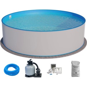 Planet Pool Stahlwandpool Set Rund Brasilia 300x120 cm Stahl 0,6 mm
Weiß Folie 0,6 mm Blau Einhängebiese Planet Pool Stahlwandpool Set Rund Brasilia 300x120 cm Stahl 0,6 mm Weiß Folie 0,6 mm Blau Einhängebiese