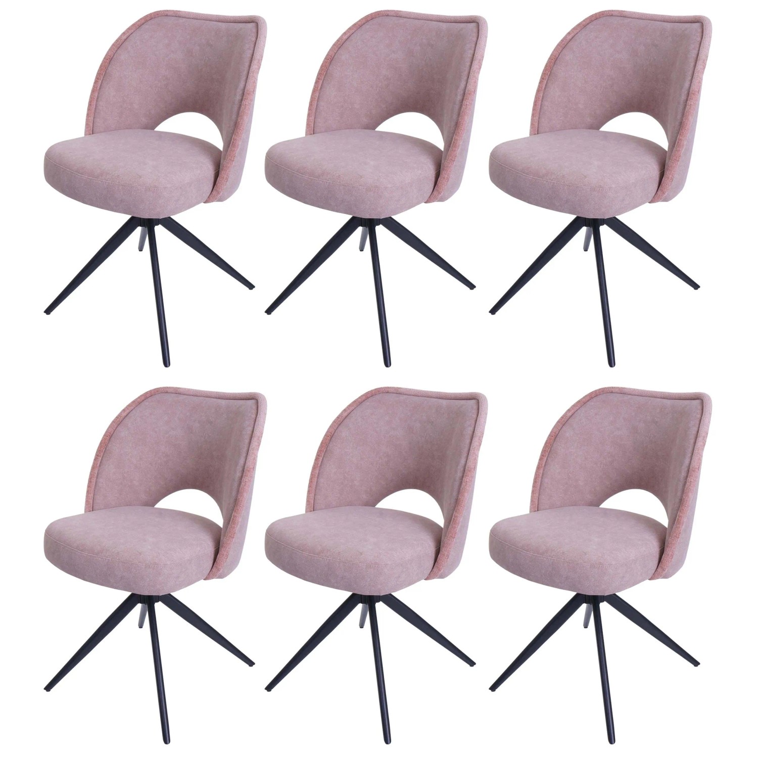 MCW Esszimmerstuhl N72 6er-Set Rosa