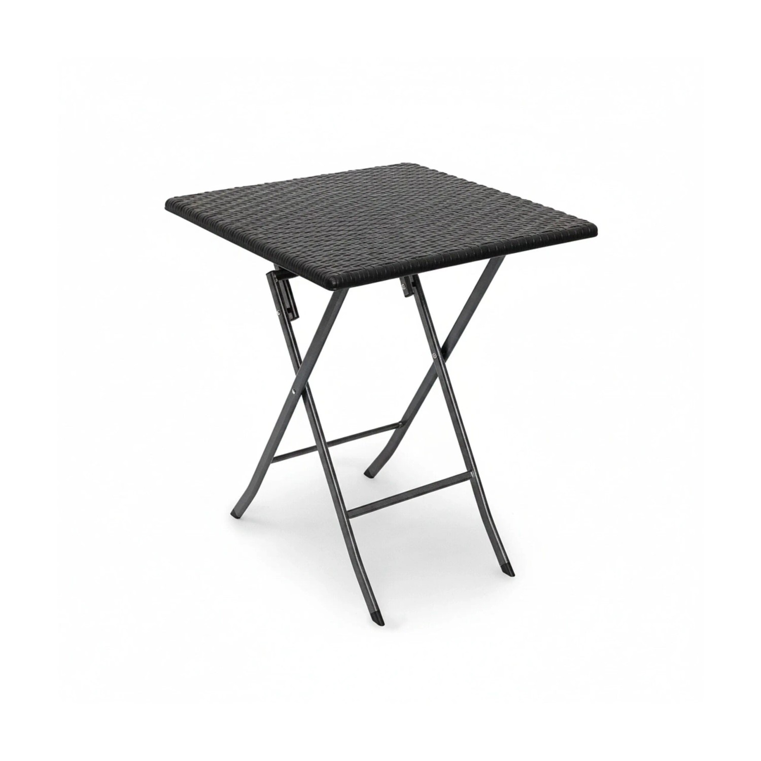 Relaxdays Gartentisch Quadratisch Kunststoff Schwarz Klappbar 74 cm x 61,5 cm x 61,5 cm