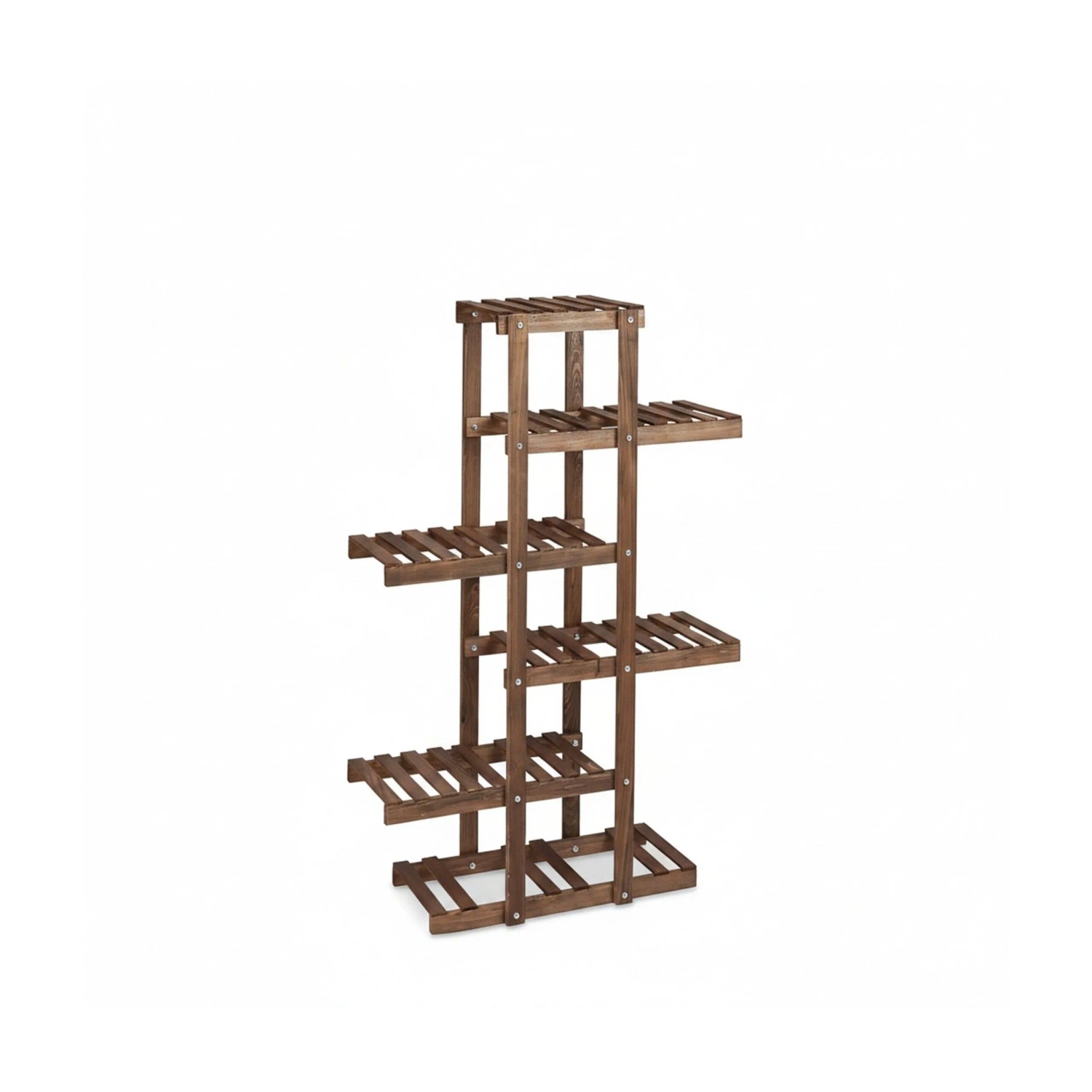 Relaxdays Blumenregal Holz Schokobraun 125 cm x 81 cm x 25 cm 4,1 kg