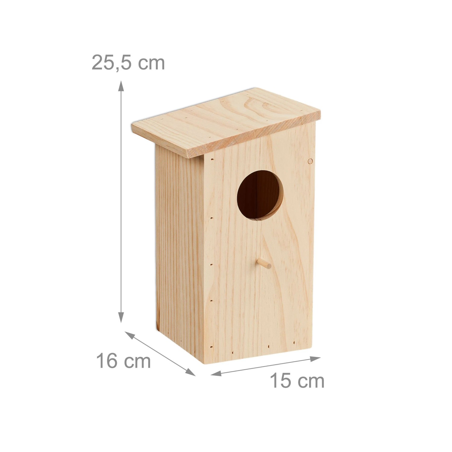 Relaxdays Nistkasten Kiefernholz Natur Aufklappbar 25,5 cm x 15 cm x 16 cm 0,7 kg_4