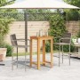 vidaXL 3-Tlg. Gartenbar-Set, grau, Akazie/Rattan: Bartisch und Barhocker für Garten oder Terrasse.