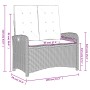 Beige Garten-Relaxbank aus Polyrattan mit hellgrauen Kissen, Teil der vidaXL 4-tlg. Garten-Essgruppe.