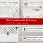 WONDERMAKE Design Hundekäfig Schrank cavea1, weißes Holz, multifunktional als Möbel & Beistelltisch.