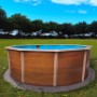 Summer Fun Stahlwandpool Rimini mit Holzdekor, rund, Ø 350x120cm. Aufstellpool für Garten.