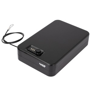 HMF 316-02 Sicherheitsbox Zahlenschloss Sicherungskabel 29 x 19 x 6 cm  Schwarz