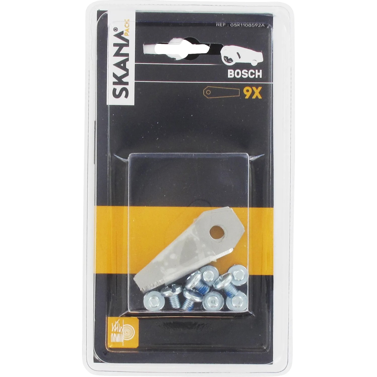 Skana Messerklingen für Bosch Rasenmäher, 9er Set mit Schrauben.