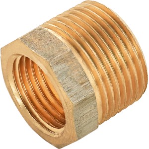 Gewinde-Reduzierstück aus Rotguss, 18,6 mm auf 26,4 mm, für Sanitär- und Heizungsanlagen.