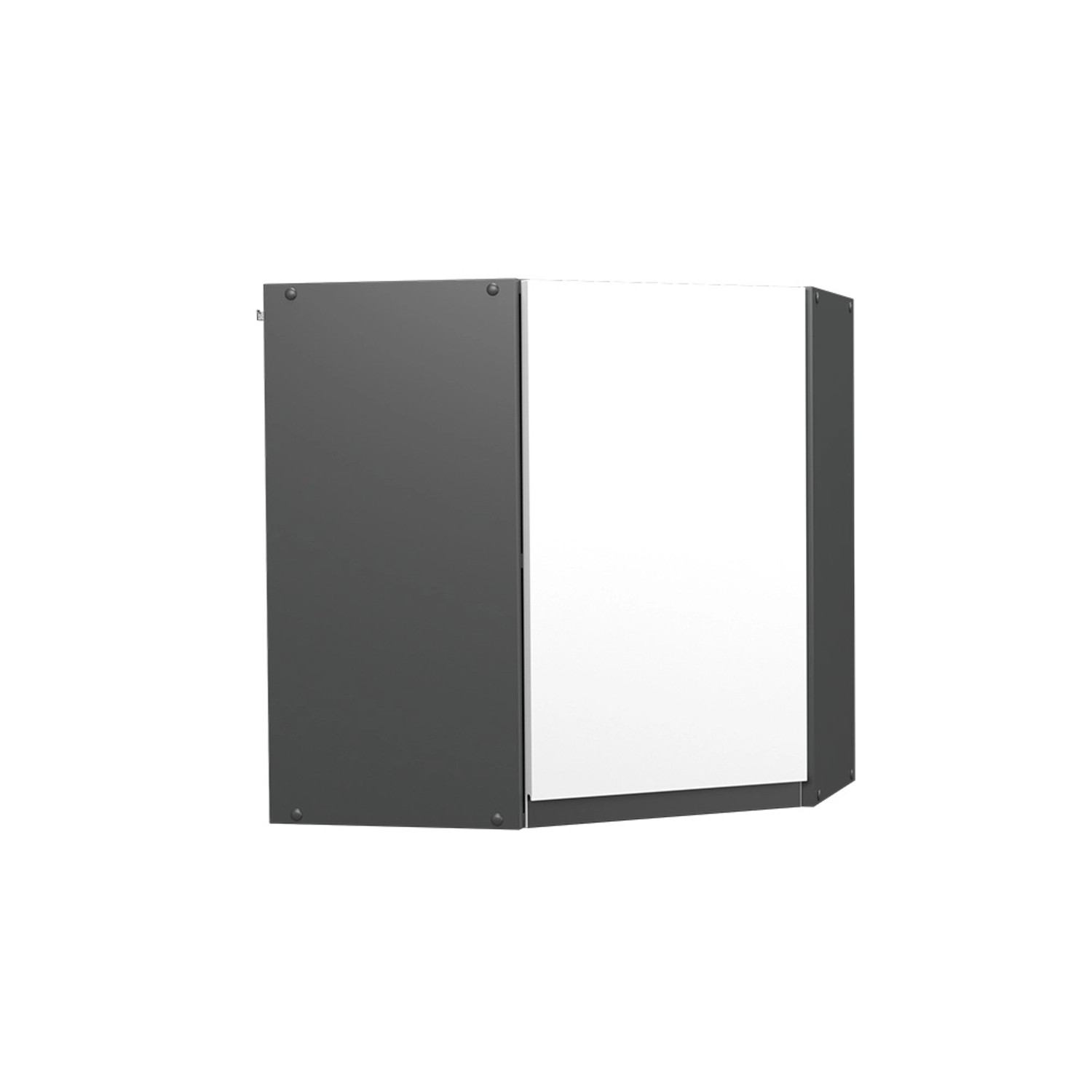 Vicco Eckhängeschrank R-Line Küchen-Eckschrank Weiß/Anthrazit 57 cm J-Shape