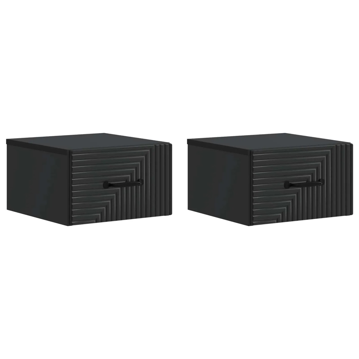 vidaXL Wandmontierter Nachttisch 2 Stk Schwarz 34,5 x 33 x 20 cm 898598