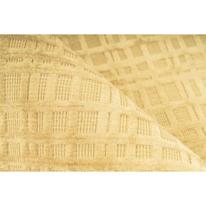 MeGusta Kurzflor Teppich Uni Gold, handgewebt mit 3D-Design, 120x170 cm.