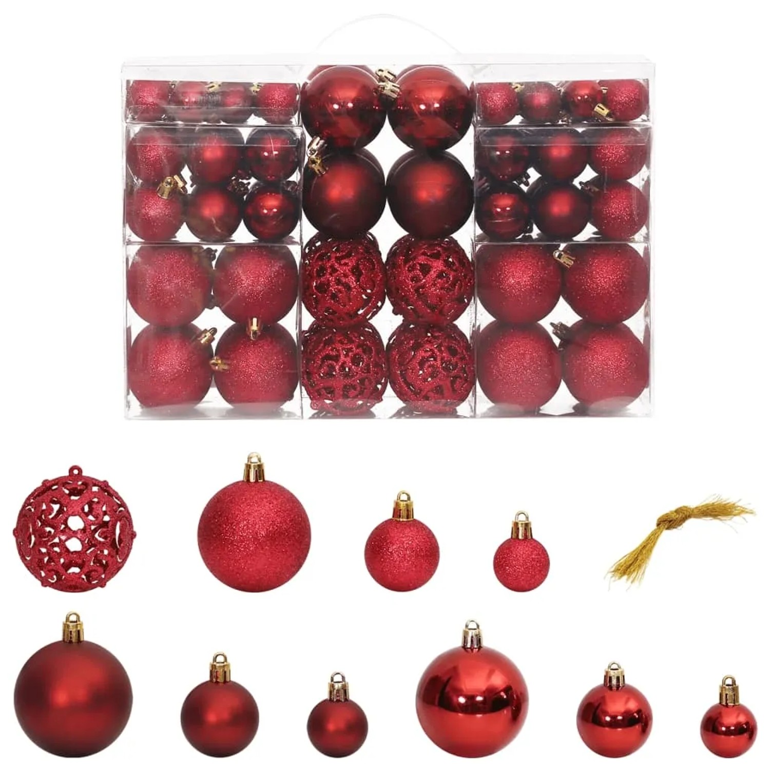 vidaXL Weihnachtskugeln 100 Stk Weinrot 3 4 6 cm