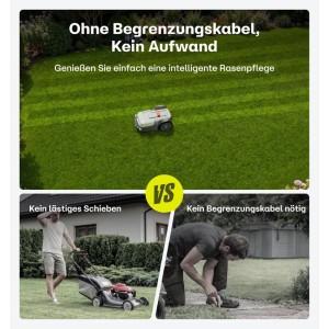 RoboUP T600 Mähroboter ohne Begrenzungskabel Max. 800 qm Automatisches Mähen