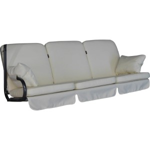 Beige Angerer Hollywoodschaukel Auflage Star Detroit mit Seiten- und Unterkissen für 3-Sitzer Schaukeln.