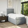 Helles vidaXL Boxspringbett mit Matratze (90x190 cm) und gepolstertem Kopfteil.