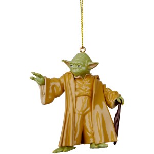 Star Wars Yoda Weihnachtsanhänger als 3D-Figur für den Weihnachtsbaum.