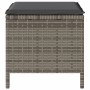 Grauer vidaXL Hocker aus Polyrattan mit Kissen, Teil der 4-tlg. Garten Essgruppe.
