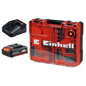 Einhell Akku-Schlagbohrschrauber TE-CD 18/40 Li-i +64 mit Akku, Ladegerät und Zubehör im Koffer.