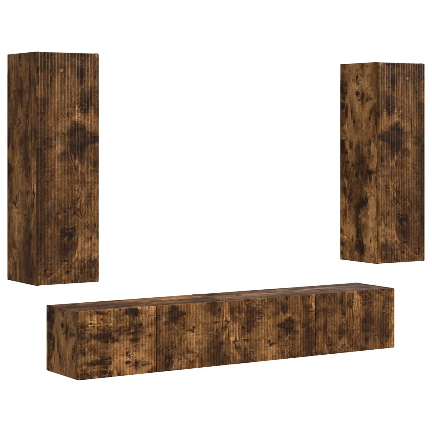 vidaXL TV-Schrankset 3-Tlg Geräucherte Eiche Holzwerkstoff 3408984 günstig online kaufen