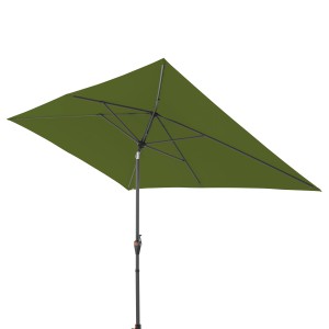 Rechteckiger, grüner Marktschirm (Kiwi) mit Kurbelmechanik von Doppler.