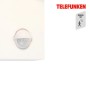 Weiße Telefunken LED-Außenwandleuchte mit Sensor, Nahansicht.