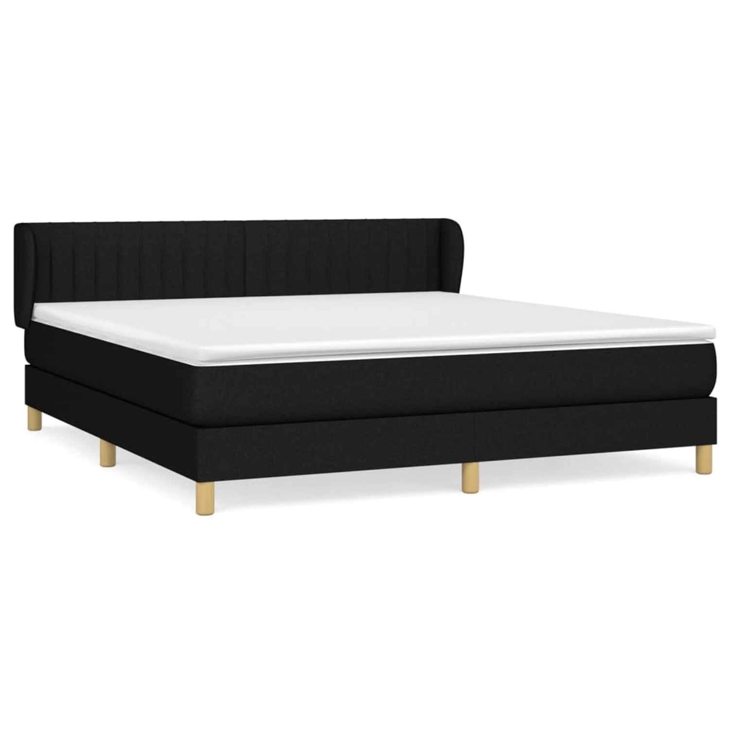 vidaXL Boxspringbett Boxspringbett mit Matratze Schwarz 160x200 cm Stoff Be günstig online kaufen