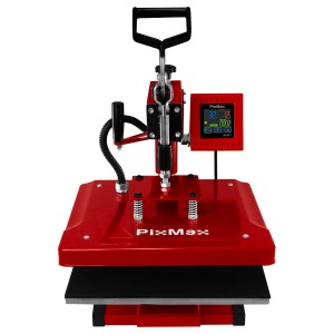 Rote Monstershop Transferpresse, 38x38cm, mit digitalem Display für Textildruck und Sublimation.