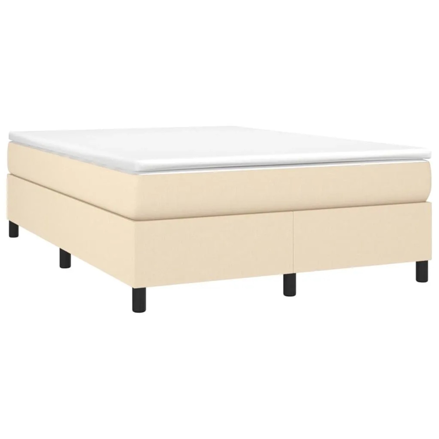 vidaXL Boxspringbettgestell Creme 140x190 cm Stoff 3120859