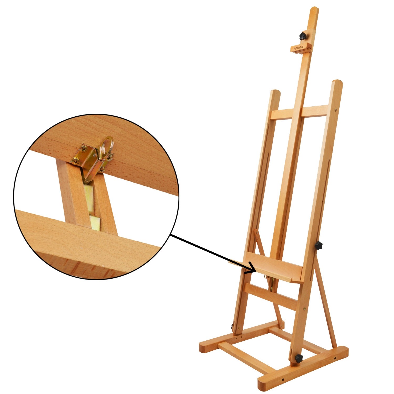 Artina Siena Staffelei aus Buchenholz, höhenverstellbar für Hobbymaler und Profis.