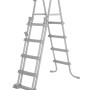 Graue Poolleiter für Bestway PowerSteel Frame Pool, Stahlrahmen für sicheren Ein- und Ausstieg.