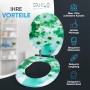 Sanilo WC-Sitz mit Absenkautomatik, Margeriten-Design, aus Holz.