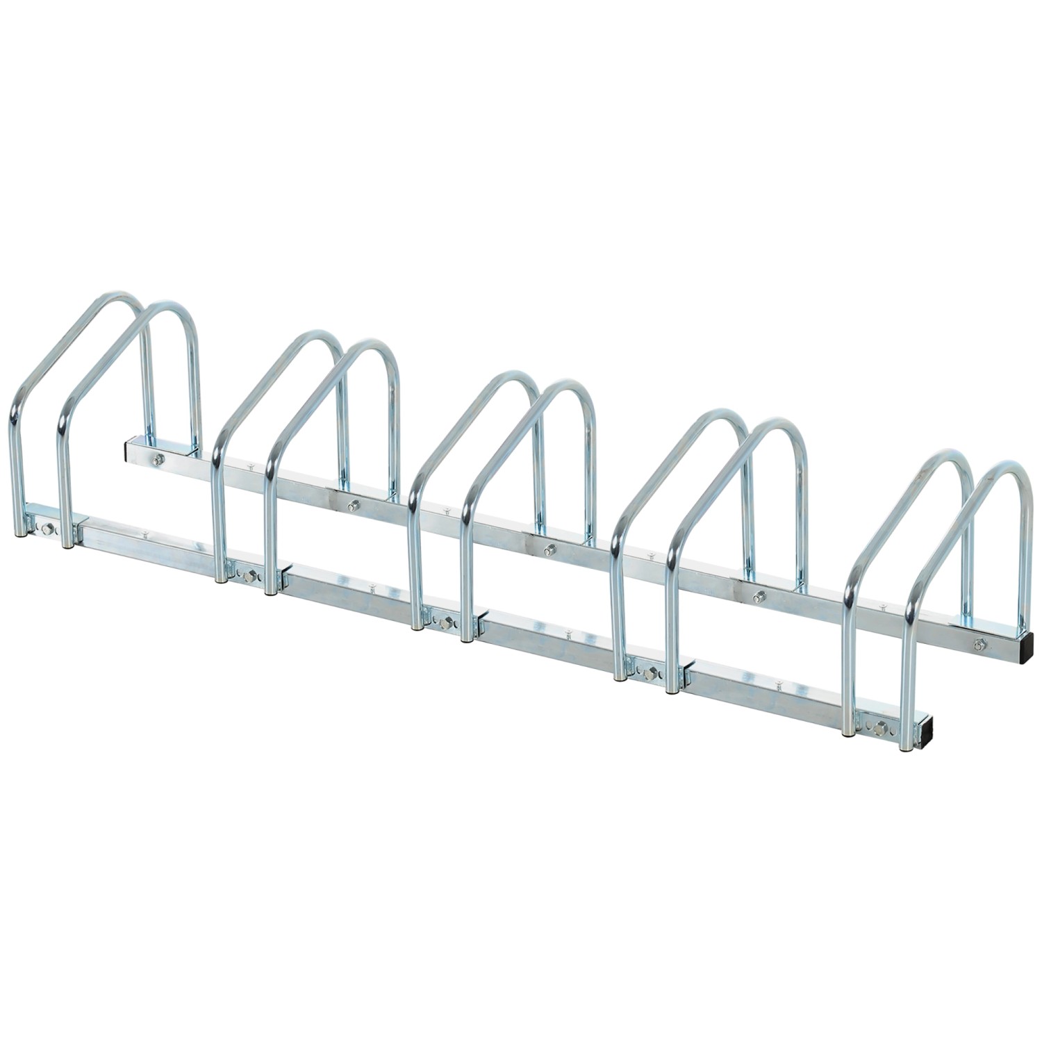HOMCOM Fahrradständer Wetterfest Boden- und Wandmontage Stahl Silber 145x33 günstig online kaufen