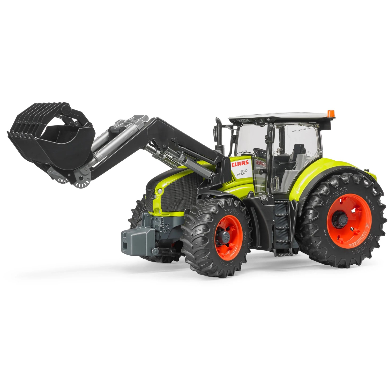 Bruder Spielzeug Miniatur-Traktor Claas Axion 950 mit Frontlader