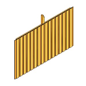 Skan Holz Rückwand für Carport Emsland, 180 cm hoch, aus unbehandelter Deckelschalung Leimholz.
