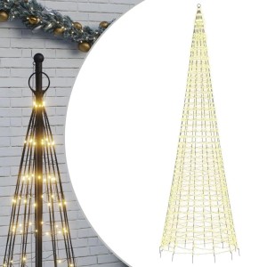 vidaXL LED-Weihnachtsbaum für Fahnenmast 1534 LEDs Warmweiß 500 cm 358116