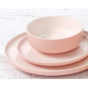 Ritzenhoff & Breker Jasper Speiseteller, 4er Set, rosa. Steinzeug Geschirr mit Soft-Touch-Haptik.
