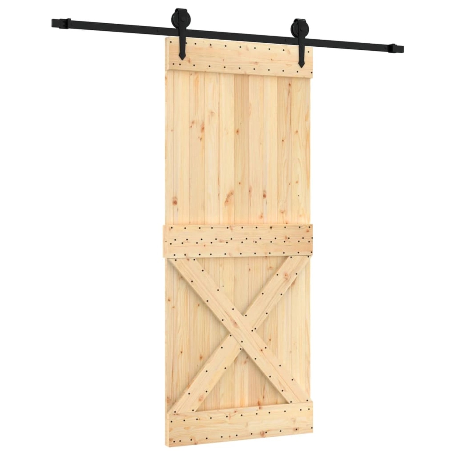 vidaXL Schiebetür mit Beschlag 85x210 cm Massivholz Kiefer 3203244 günstig online kaufen