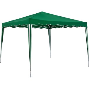 Grüner Garden Pleasure Pavillon Mekong 3x3 m mit Stahlgestell und Polyesterdach.