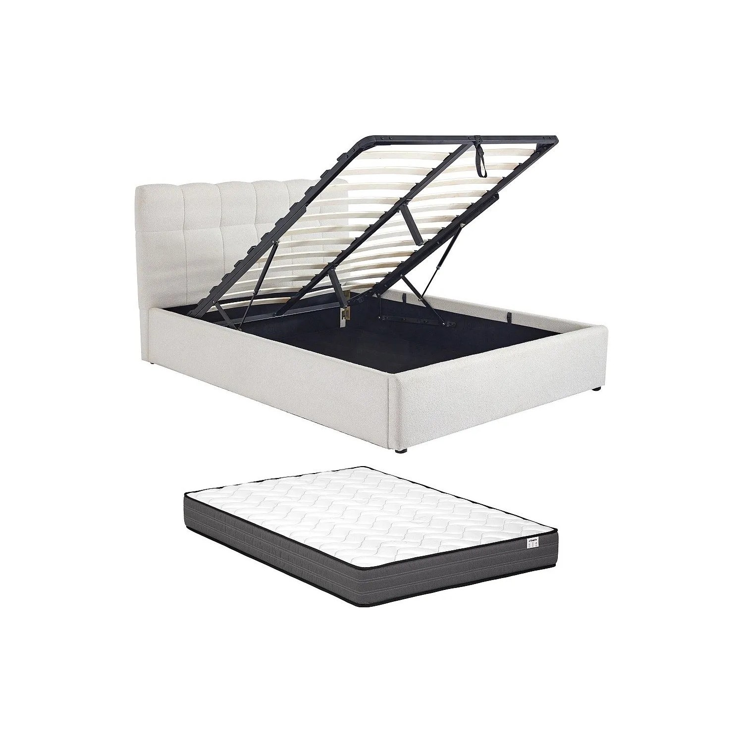 Vente-unique Bett Mit Bettkasten Maziri Weiß 152 cm