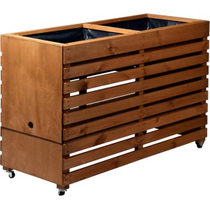 Doppel-Hochbeet Rolling Garden XXL aus Holz, rollbar, 75x45x115cm, Bernstein FSC®