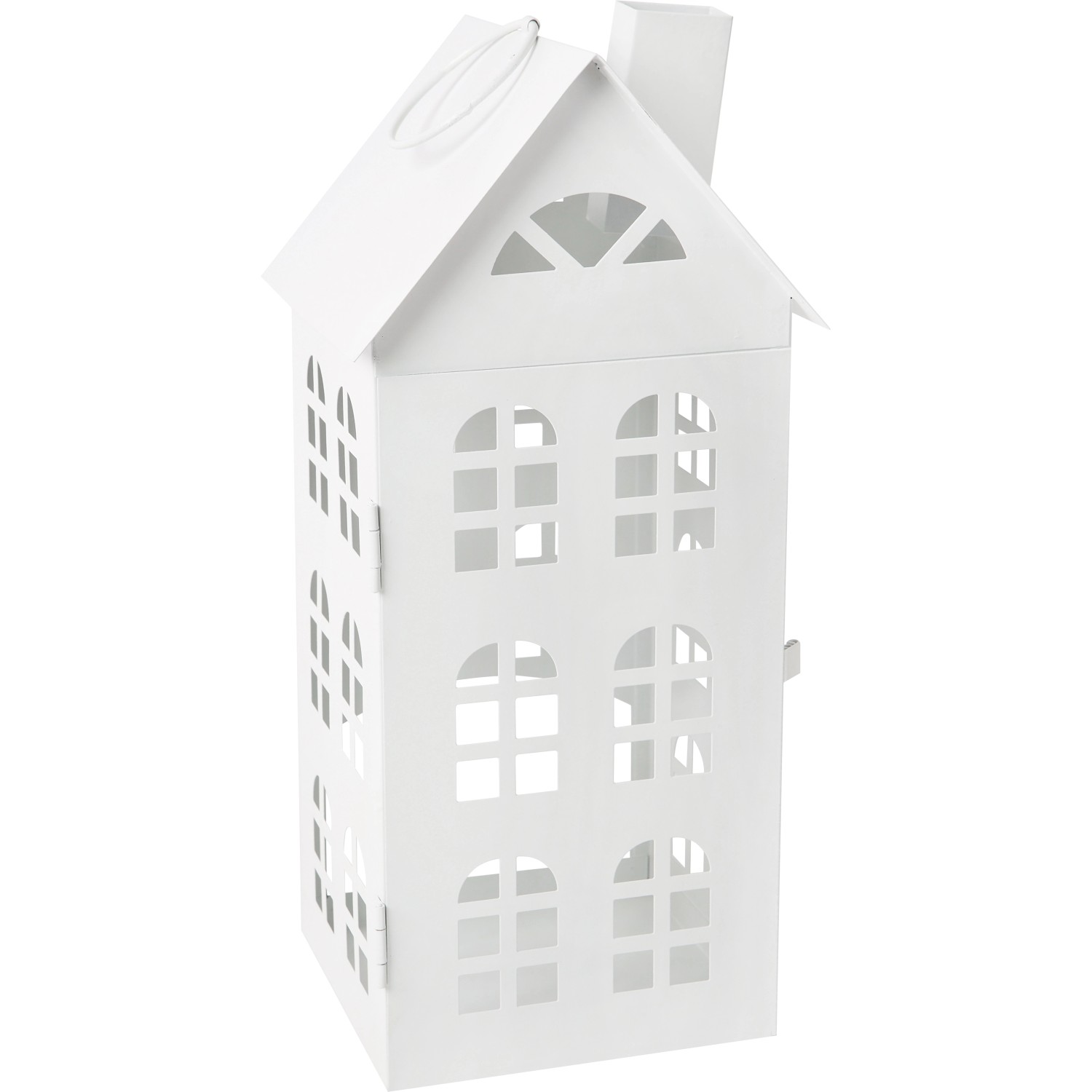 Metall-Laterne Haus Weiß 15 cm x 15 cm x 37 cm günstig online kaufen