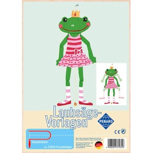 Pebaro Laubsägevorlage Froschkönigin: Sperrholzplatte mit Froschmotiv zum Aussägen.