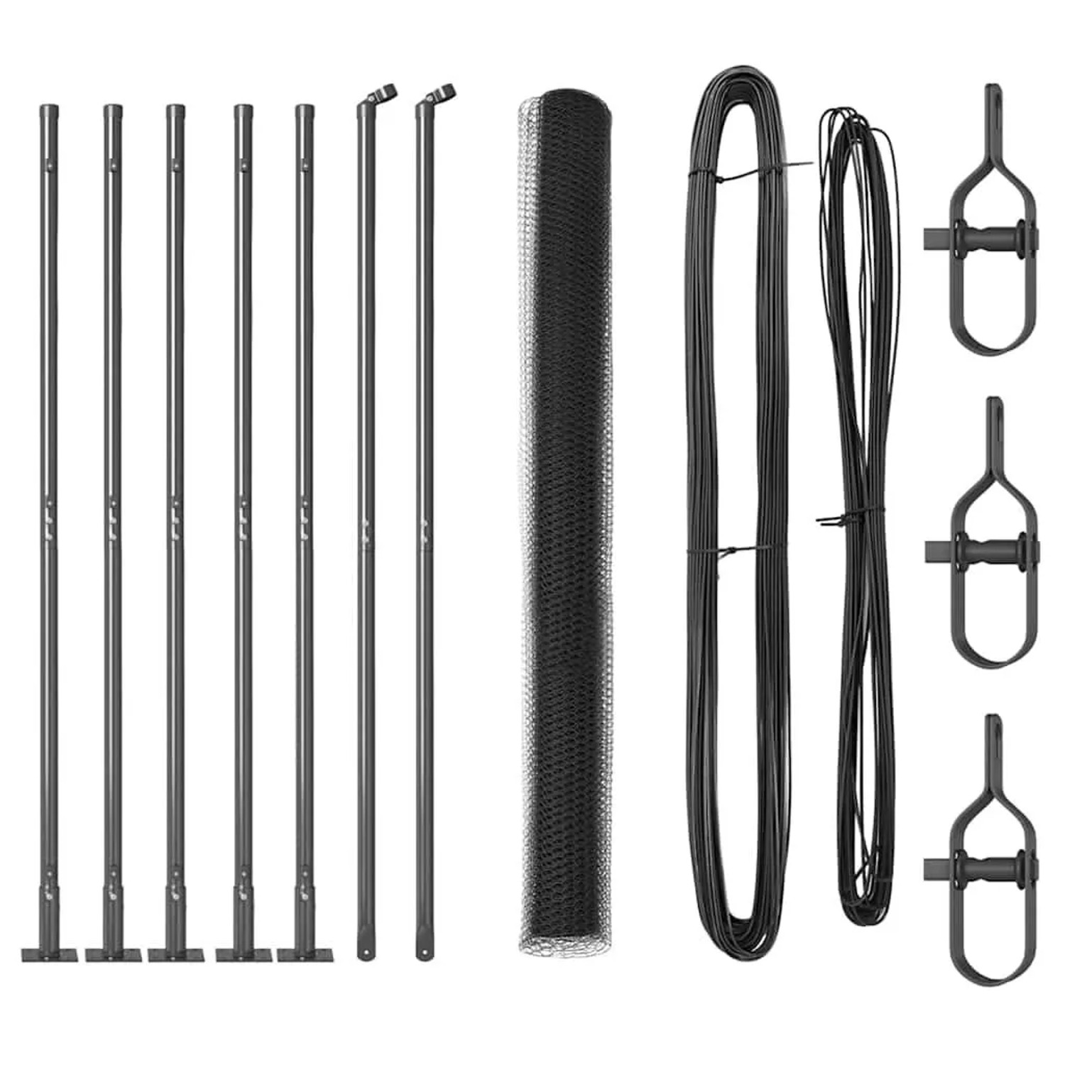 vidaXL Zaunpfosten Grau 10 x 1,6 m 13 mm Netz Stahl und PVC 3353637 günstig online kaufen